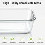 Dealusy 10 Sets 36 oz & 12 oz Glass Food Storage Containers with lids, Gray