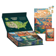 RoseArt - National Parks Jigsaw Puzzle Box Set - 16 Mini Puzzles, 100 Pieces Each - Colorful Puzzle Gift Set for Adults