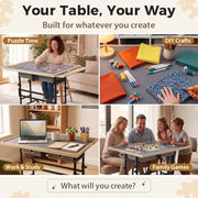 BuilderButler Puzzle Table 1500 Pieces with Wheels, Drawers & Cover, 33.58"x24.92" Adjustable Height & 45° Tilting Jigsaw Board for Adults, Also Ideal as Fuse Beads Table