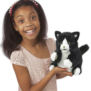 Folkmanis Tuxedo Kitten Hand Puppet, Black; White