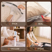 Vacbird Travel Vacuum Bags with Rechargeable Pump, Carry-On Space Saver | See Contents Easily with Transparent Bags, 1500mAh Pump Compresses 90+ Bags, Carry-On Size for Easy Travel Packing