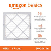 Amazon Basics 20x20x1 Air Filter 6-Pack, MERV 11 AC Furnace Filters, Dust, Pet, Allergen Control , Electrostatic (Actual Size: 19.75 x 19.75 x .75)