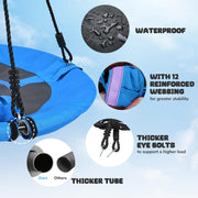 Trekassy 40" Saucer Tree Swing, 700LBS Heavy Duty Swing for Kids & Adults | 900D Oxford Fabric with Waterproof Design, Includes 2x3.3ft Tree Hanging Straps and Adjustable Ropes for Easy Setup
