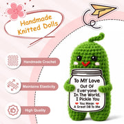 Gifts for Him Her Girlfriend Boyfriend Women Men Handmade Crochet Pickle | Anniversary Birthday Gifts for Women Men to My Love Wedding Romantic Gift for Wife Husband Couples I Love You Gifts