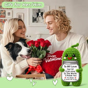 Gifts for Him Her Girlfriend Boyfriend Women Men Handmade Crochet Pickle | Anniversary Birthday Gifts for Women Men to My Love Wedding Romantic Gift for Wife Husband Couples I Love You Gifts