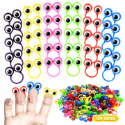 Liesedada 120 PCS Party favors in the nature of small toys Eye Finger Puppets Toys Set Mini Eye Finger Puppets and Classroom Rewards for Kids.