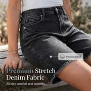 Women’s Casual High Waisted Fringed Denim Shorts
