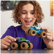 Monster Jam, Mystery Mudders 2-Pack Monster Trucks, Official 1:64 Die-Cast Vehicles, Wash to Reveal (Styles Will Vary), Kids Toys for Boys 3 and Up