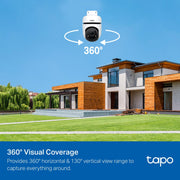 TP-Link Tapo 1080P Outdoor Wired Pan/Tilt Security Camera, C500 | 360° View, Motion Tracking, Works with Alexa & Google Home, Night Vision, Free AI Detection, Cloud & SD Card Storage