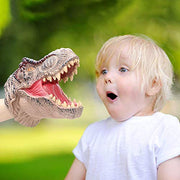 Tyrannosaurus Rex Dinosaur Hand Puppet Toy, Dino Figure Puppets | Battle T-Rex Head Party Role Play Games for Kids, Realistic Dinosaur Soft Rubber Bathing Toys for Boys Girls Gift 3-12