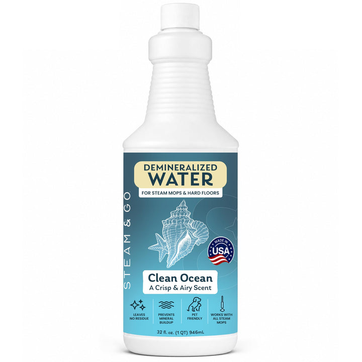 Steam & Go Demineralized Water for Steam Mop – Clean Ocean Scent, 32 oz (Pack of 1) | Scented Floor Cleaner Solution, Ready-to-Use, Compatible with Any Steam Cleaner