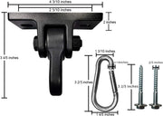 ABUSA Heavy Duty Black Swing Hangers Screws Bolts Included Over 5000 lb Capacity Playground Porch Yoga Seat Trapeze Wooden Sets Indoor Outdoor 2 Pack
