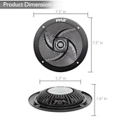Low-Profile Waterproof Marine Speakers - 240W 6.5 Inch 2 Way 1 Pair Slim Style Waterproof and Weather Resistant Outdoor Audio Stereo Sound System, for Boat, Off-Road Vehicles - Pyle (Black)
