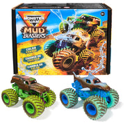 Monster Jam Mud Blasters Grave Digger & Megalodon 2-Pack | Includes 2 Color Change Trucks, Dunk in Water to Reveal Clean Trucks, Exciting Pretend Play, Toys for Ages 3 and Up