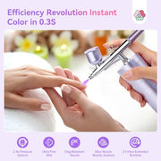 SAVILAND 2026 Airbrush for Nails 25 PSI Nail Airbrush Machine | 0.3mm DLC-Coated Nozzle, Flow-Locked Atomization & Steady Output, Dual-Charge Cordless Portable AirBrush for Nail Art