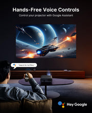NexiGo PJ40 Pro Google TV Projector, Native 1080p, 4K Support, AI Image Enhancement, 800 ANSI Lumens, Smart Projector with Auto Keystone, 20 W Speakers, Backlit Remote, Wi-Fi & Bluetooth