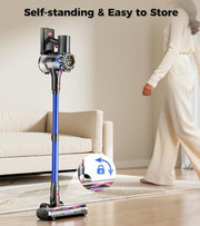 HFFLH Cordless Vacuum Cleaner, 600W 50Kpa 65Mins Cordless Stick Vacuum with Self-Standing, Touch Screen, Anti-Tangle Wireless Vacuum, Vacuum Cleaners for Home/Pet Hair/Carpets/Hardwood Floor