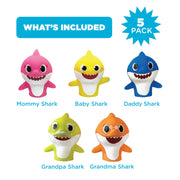 Nickelodeon Baby Shark 5 Pc Finger Puppet Set - Party Favors, Educational, Bath Toys, Story Time, Beach Toys, Playtime,5 Count (Pack of 1)