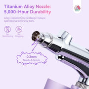 SAVILAND 2026 Airbrush for Nails 25 PSI Nail Airbrush Machine | 0.3mm DLC-Coated Nozzle, Flow-Locked Atomization & Steady Output, Dual-Charge Cordless Portable AirBrush for Nail Art