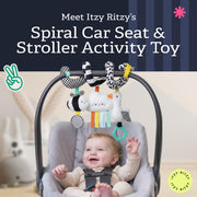 Itzy Ritzy Spiral Car Seat & Stroller Activity Toy Ages 0+ (High Contrast) | Baby Stroller & Car Seat Spiral Toy, Infant Sensory Activity Toy, Easy-Attach Hanging Toy With Textures, Sounds & Visual Play