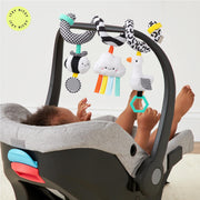 Itzy Ritzy Spiral Car Seat & Stroller Activity Toy Ages 0+ (High Contrast) | Baby Stroller & Car Seat Spiral Toy, Infant Sensory Activity Toy, Easy-Attach Hanging Toy With Textures, Sounds & Visual Play