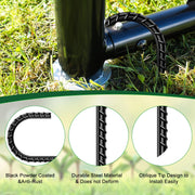 FEED GARDEN 12 Inch Rebar Stakes 16 Pack, Heavy Duty J Hook Ground Stakes | 5/16" Black Coated Ribbed Steel for Strong Soil Grip, Ideal for Fences, Tents, Canopies, Swing Sets & Outdoor Decorations