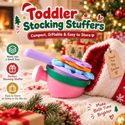 Fajiabao Toddler Bath Toys for Kids Ages 1-3 Stack, Scoop & Pour Set 5PCS | Drain Quickly Nest for Easy Storage & Stuffers with 3 Animal Stacking Cups, Watering Can & Scoop That Floating Tub Water Play