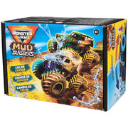 Monster Jam Mud Blasters Grave Digger & Megalodon 2-Pack | Includes 2 Color Change Trucks, Dunk in Water to Reveal Clean Trucks, Exciting Pretend Play, Toys for Ages 3 and Up