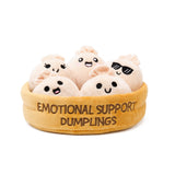 Emotional Support Dumplings, Cuddly Stuffed Animals by Relatable | Squishy Toys and Plushies, Gift Ideas for Loved Ones of All Ages, Includes 5 Plushies with Carrying Basket