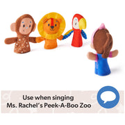 Ms. Rachel Zoo Friends Finger Puppets, 4-Pack with Lion, Monkey & Parrot | Four Soft Plush Animal Finger Puppets, Inspires Creative Storytelling, Baby Toys For Girls And Boys Ages 3+ Months