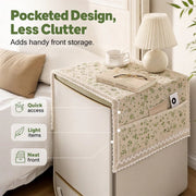 💖LAST DAY SALE!!💖✨Cotton Linen Refrigerator Dust Cover with Pockets