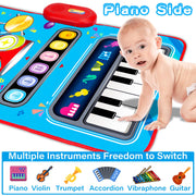 Baby Toys for 1 Year Old: 2 in 1 Baby Musical Mat Toddler Toys Age 1-2 | Piano Drum Babies Play Mat - Infant Music Toy 12-18 Months Babies Birthday Valentines Gifts for 1 2 3 Year Old Boys Girls