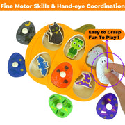 Halloween Pumpkin Wooden Peg Puzzle for Toddlers Montessori Toy for Age 1-3