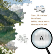 PQIKTUV Spring Mountain Lake Puzzles for Adults 1000 Pieces | Wooden Boat Landscape Jigsaw Puzzle, Nature Scenery 1000 Pieces Puzzles for Adults, Wall Decor, 27.56x19.7 Inch