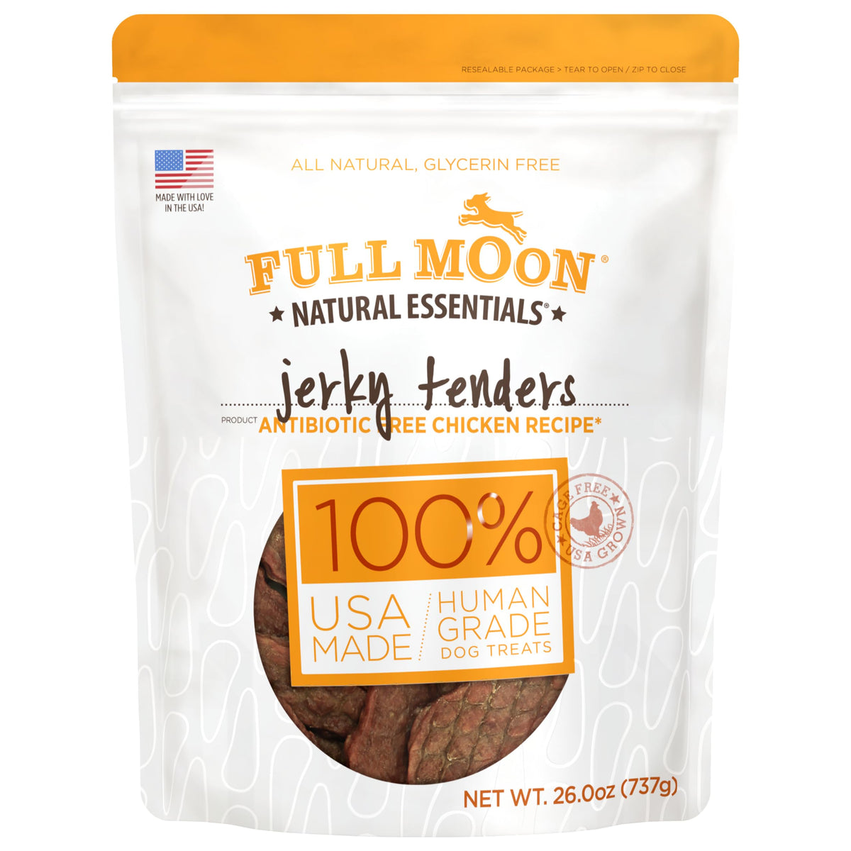 Full Moon® Chicken Jerky Tenders Dog Treats 26 oz | Human Grade, No corn, No wheat, No soy, Glycerin Free, Made in the USA
