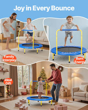 VEVOR 36"/55"/60" Trampoline for Kids with Enclosure Net & Safety Pad Adjustable Gymnastics Bar & Toys with ASTM CPC Certified Indoor/Outdoor Trampoline for Kids Age 3-12 + Birthday Gift