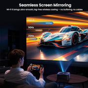 HAPPRUN 1500 ANSI 4K Decoding Outdoor Projector with Official Google TV | Smart Projector with WiFi and Bluetooth, Auto Focus & Keystone, Dolby Audio, Portable Home Theater for Indoor & Outdoor Movie