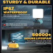⚡3000LM Cordless LED Work Light with charging Ports