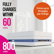 Nelko PP01 Photo Printer, 2x3 Portable Photo Printer, Mini Printer, White | Instant Color Inkjet Printer for Smartphone, Sticky-Back Photos, Bluetooth Compatible with iOS & Android, AI App Editing