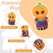 CCINEE 5pcs Halloween Finger Puppets Set for Kids, Tiny Rubber Witch Snowman Puppets Figures Toys Assortment for Toddlers Schools Summer Halloween Party Favors