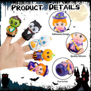 FOIMAS Halloween Finger Puppets,5pcs Pumpkin Witch Finger Puppet Toys for Kids Trick or Treat Halloween Bag Filler Party Favor Supply