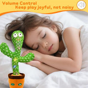Hunfur Interactive Dancing Talking Cactus Toy, Repeat What You Say | Singing Recording with LED Lights, Sensory Development & Motor Skill Building, Birthday Gift for Boy Girl