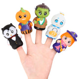 CCINEE 5pcs Halloween Finger Puppets Set for Kids, Tiny Rubber Witch Snowman Puppets Figures Toys Assortment for Toddlers Schools Summer Halloween Party Favors