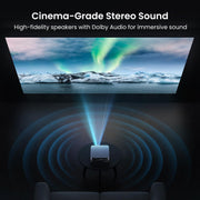 HAPPRUN 3000 ANSI Lumens Outdoor Projector with Official Google TV | 4K Supported, Dolby Audio, Auto Focus & Auto Keystone, 10K+ Apps, WiFi 6, Bluetooth, Indoor & Outdoor Movies