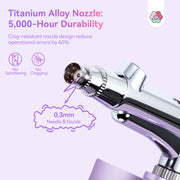 SAVILAND 2026 Airbrush for Nails 25 PSI Nail Airbrush Machine | 0.3mm DLC-Coated Nozzle, Flow-Locked Atomization & Steady Output, Dual-Charge Cordless Portable AirBrush for Nail Art