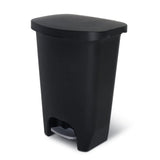 Glad Trash Can with Clorox Odor Protection | Plastic Bin, 13 Gal, Black | Kitchen Waste Bin | Hands Free with Step On Foot Pedal and Garbage Bag Rings
