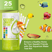 AAwipes Aquarium Ammonia Test Strips 8-in-1 |25 Strips | Quick & Accurate Water Testing Test pH, Ammonia, Alkalinity, Hardness, Chlorine, Nitrite, etc. (K02-25)