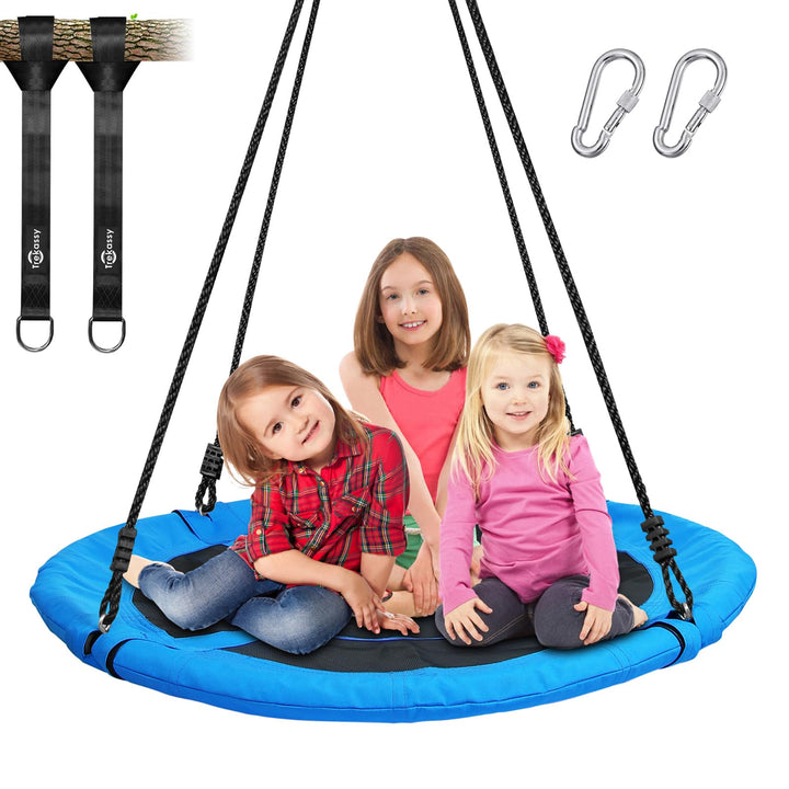 Trekassy 40" Saucer Tree Swing, 700LBS Heavy Duty Swing for Kids & Adults | 900D Oxford Fabric with Waterproof Design, Includes 2x3.3ft Tree Hanging Straps and Adjustable Ropes for Easy Setup
