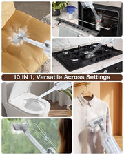 Steam Cleaner, 10-in-1 Detachable Handheld Steam Mop for Multi-Surface | 350ml Tank,10s Heat-Up,248°F Steam Cleaner,2-Level Control,Swivel Head for Carpet,Floor,Tiles,BBQ grill,Car Accessories