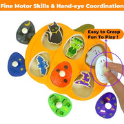Halloween Pumpkin Wooden Peg Puzzle for Toddlers Montessori Toy for Age 1-3